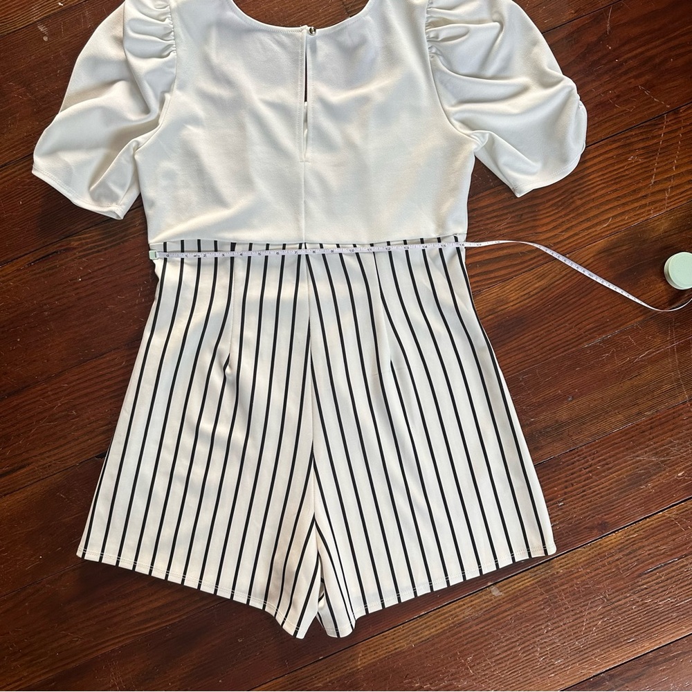 Black and White Striped Nautical Jumpsuit - Picture 4 of 5